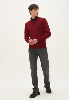 Erkek Bordo Basic Triko Hırka - 50244265043