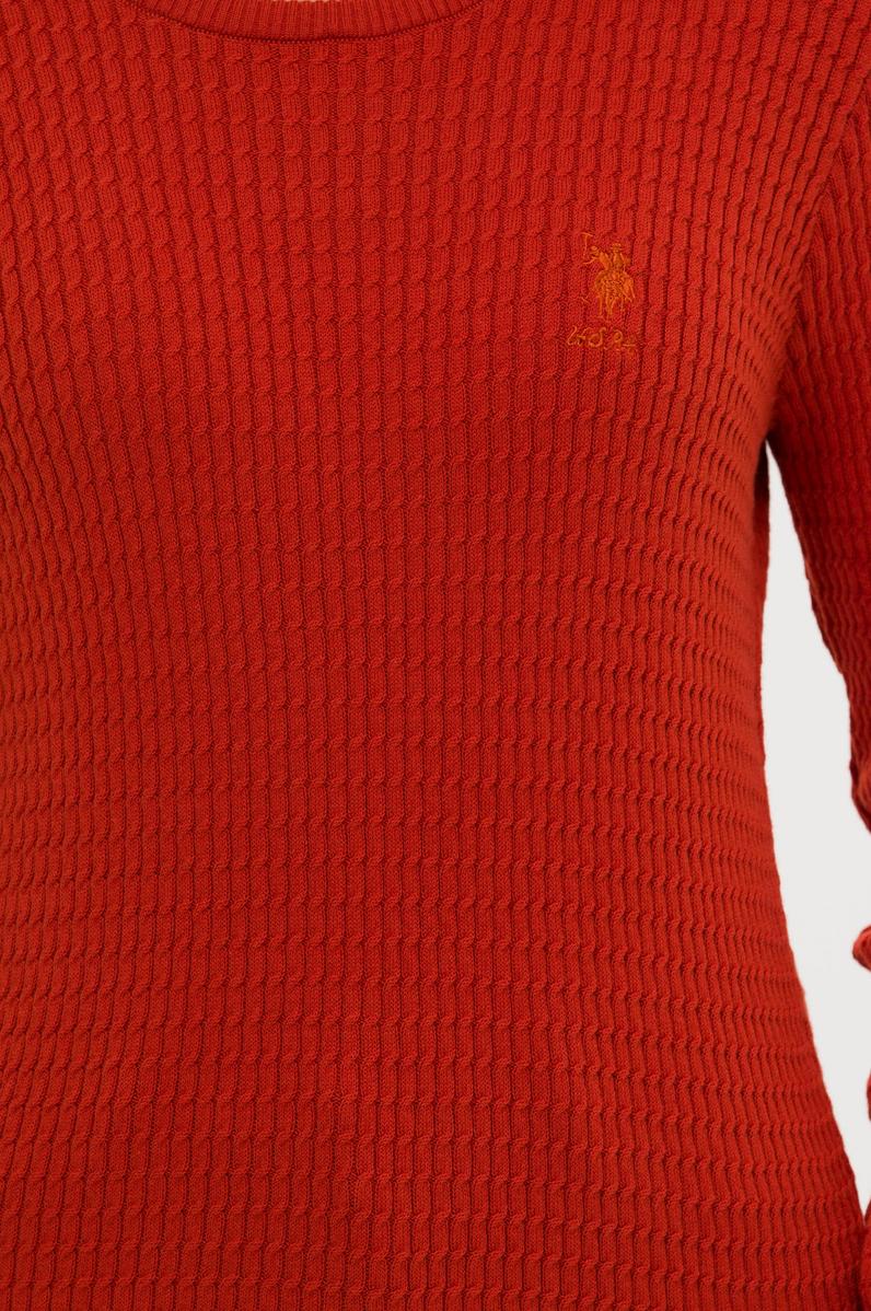 Kadın Kiremit Bisiklet Yaka Basic Kazak