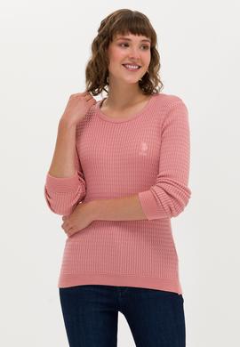 Kadın Pudra Bisiklet Yaka Basic Kazak - 50269013094