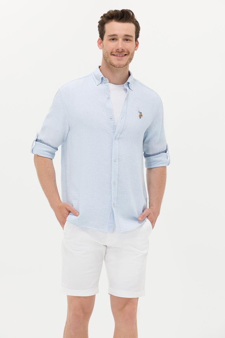 Erkek Açık Mavi Uzun Kollu Gömlek - 50263672019