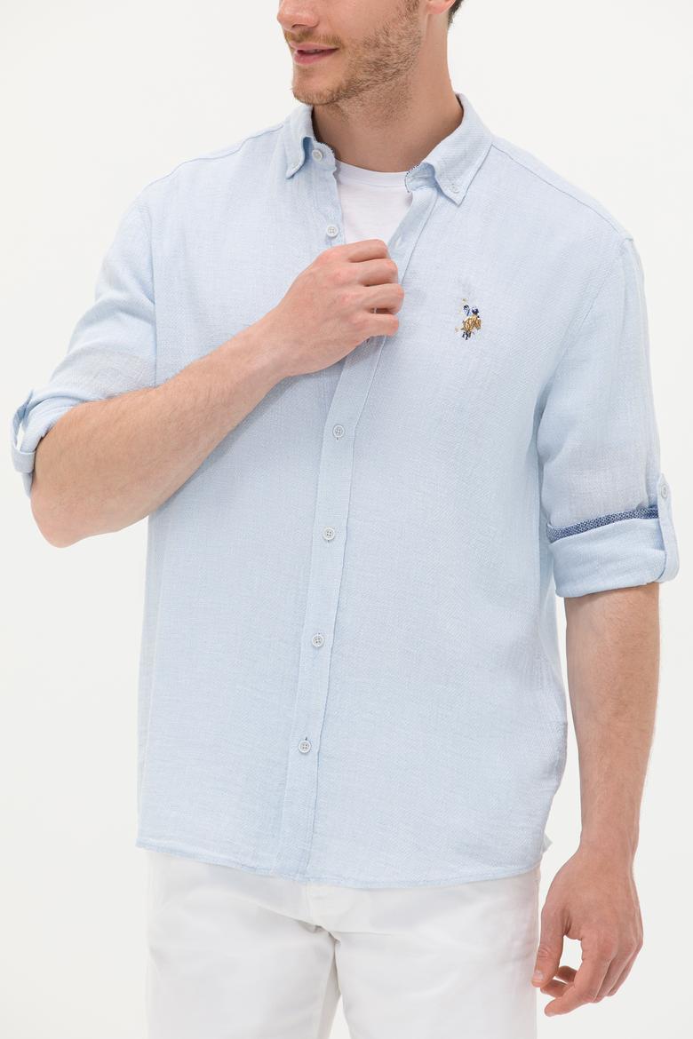 Erkek Açık Mavi Uzun Kollu Gömlek - 50263672019