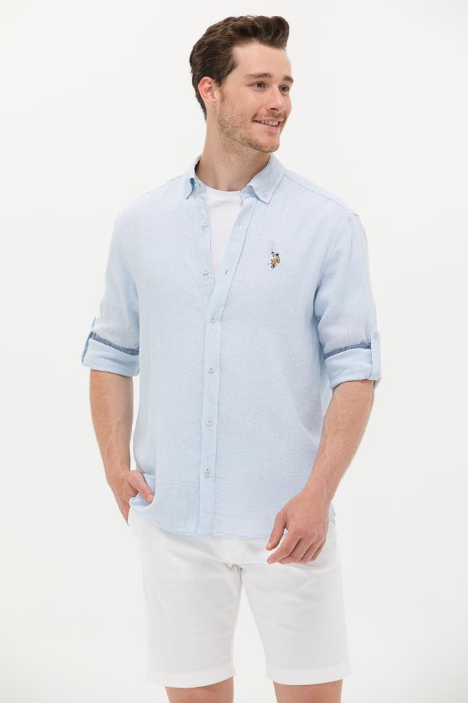 Erkek Açık Mavi Uzun Kollu Gömlek