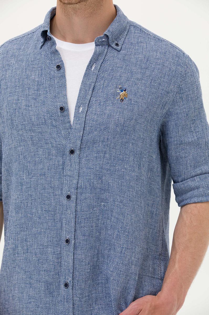 Erkek Lacivert Uzun Kollu Gömlek