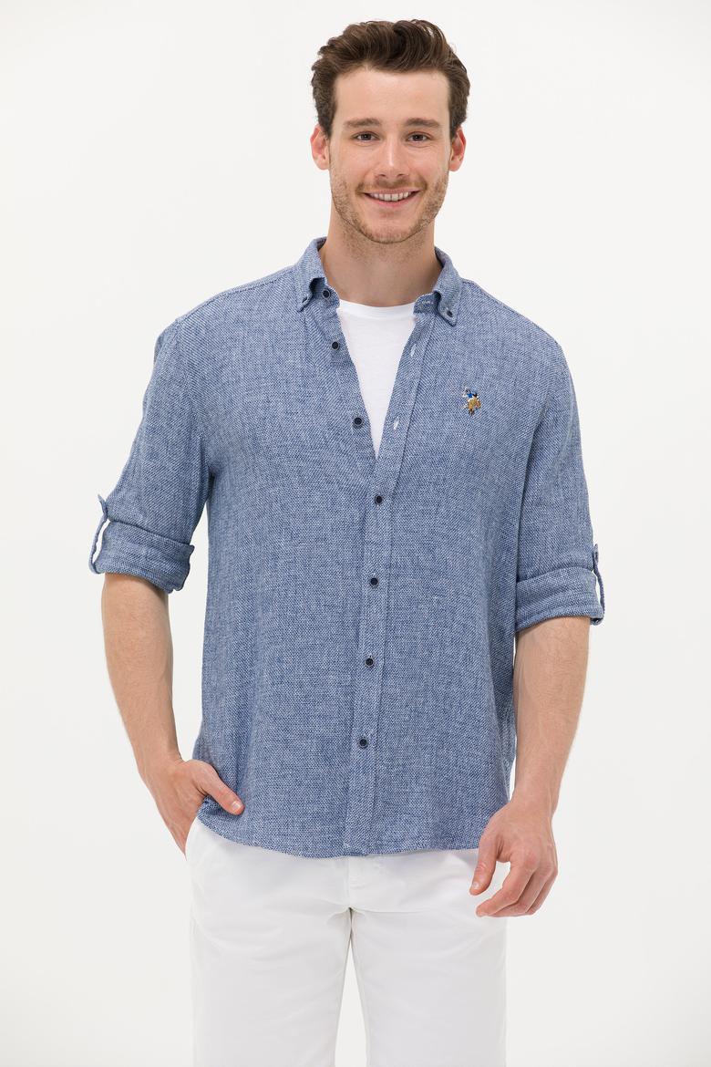 Erkek Lacivert Uzun Kollu Gömlek - 50263672030