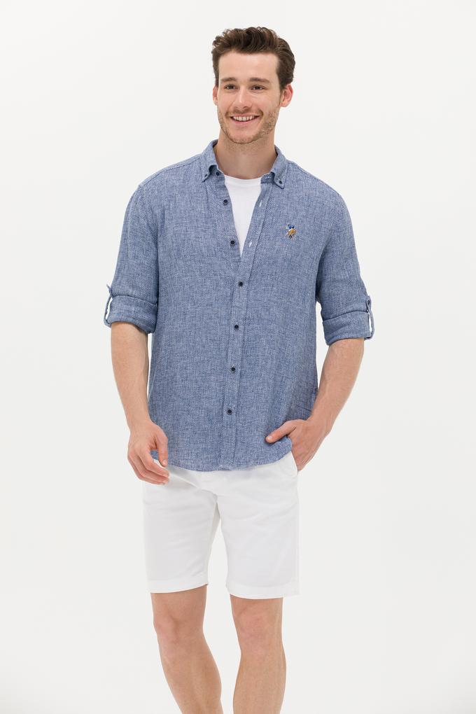 Erkek Lacivert Uzun Kollu Gömlek