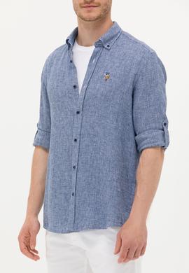 Erkek Lacivert Uzun Kollu Gömlek - 50263672030