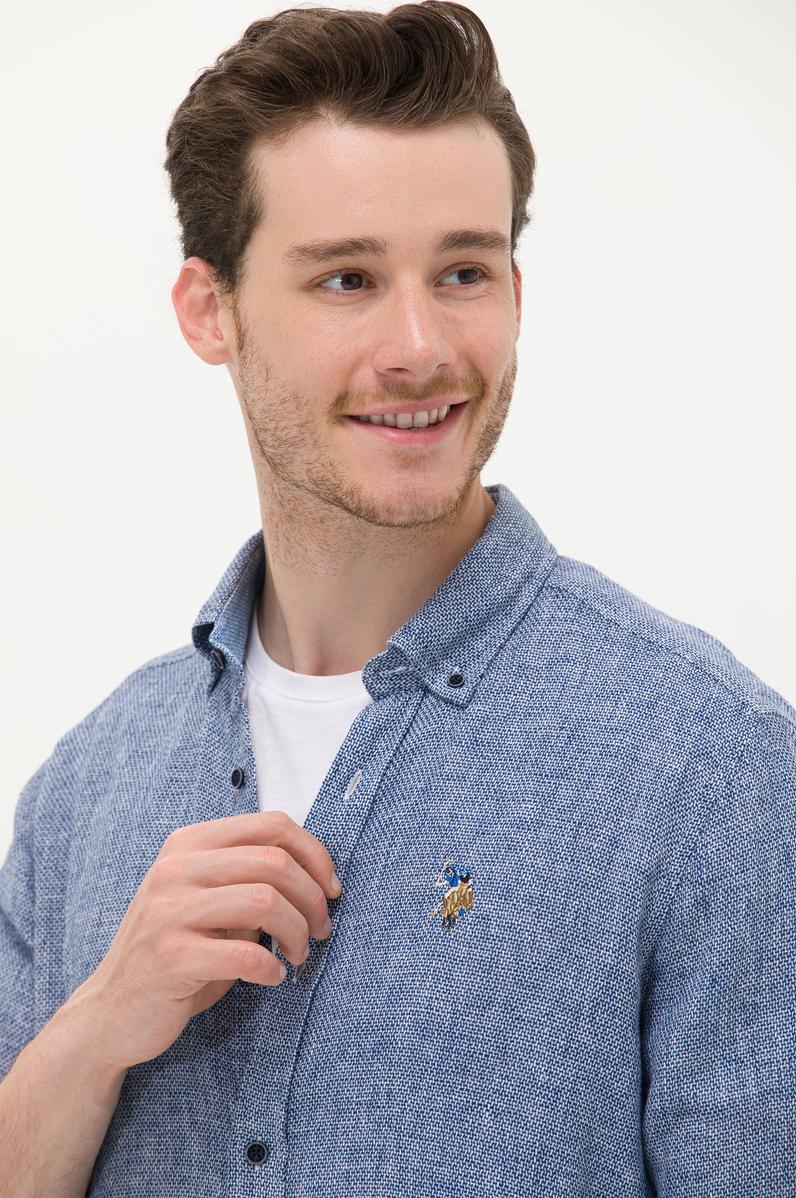 Erkek Lacivert Uzun Kollu Gömlek