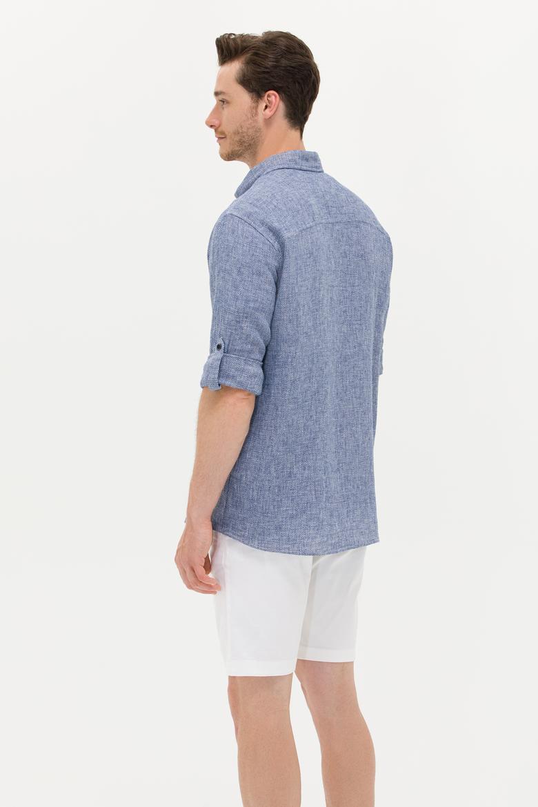 Erkek Lacivert Uzun Kollu Gömlek - 50263672030