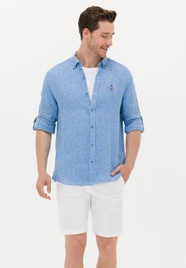 Erkek Saks Uzun Kollu Gömlek - 50263672039