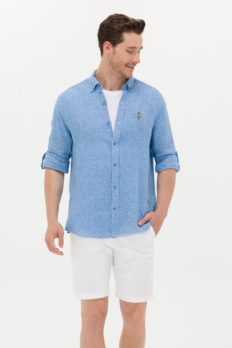 Erkek Saks Uzun Kollu Gömlek - 50263672039