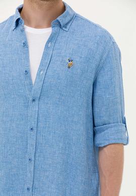 Erkek Saks Uzun Kollu Gömlek - 50263672039