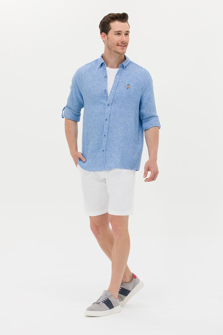 Erkek Saks Uzun Kollu Gömlek - 50263672039