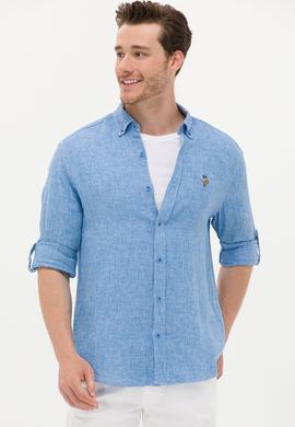 Erkek Saks Uzun Kollu Gömlek - 50263672039