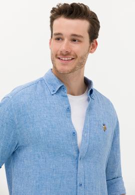 Erkek Saks Uzun Kollu Gömlek - 50263672039