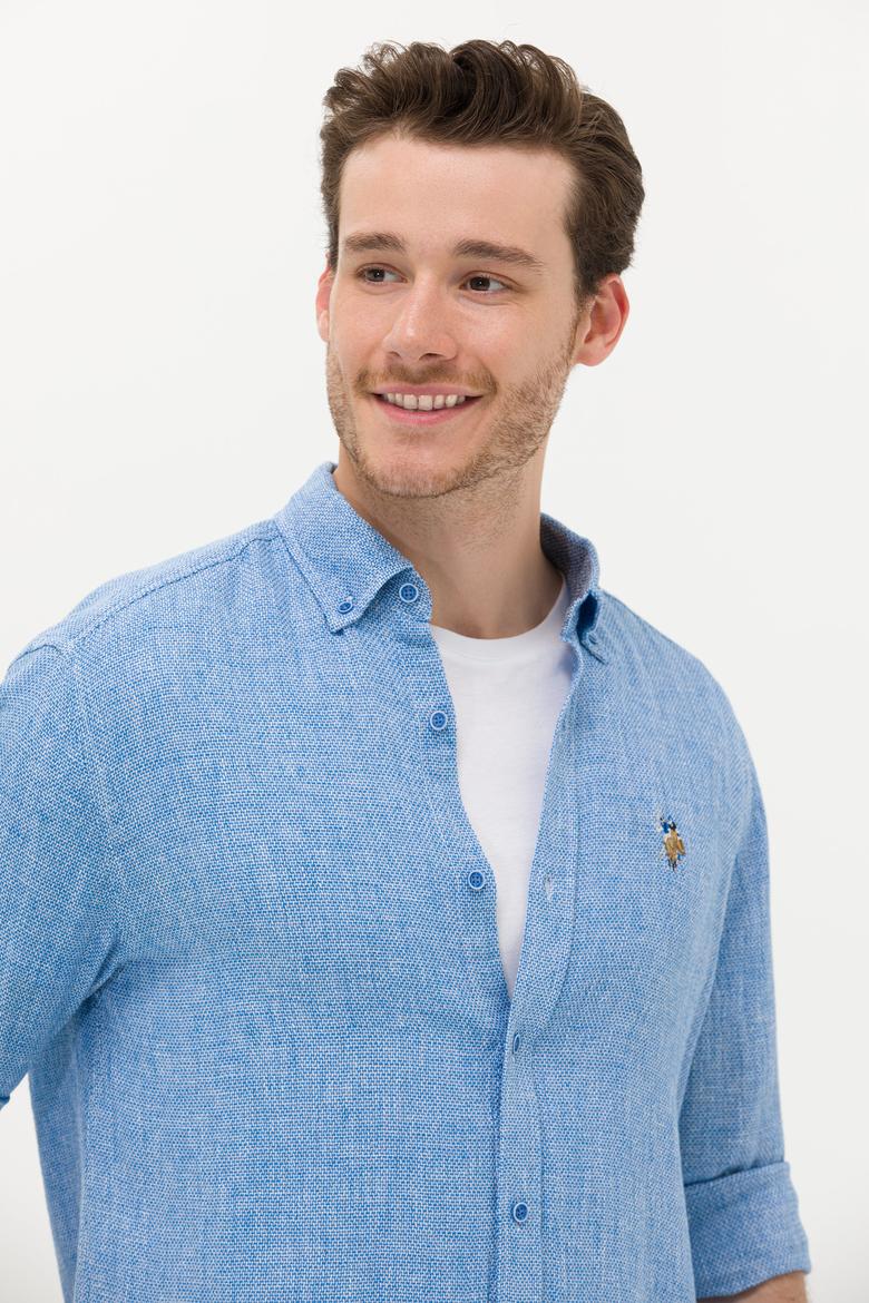 Erkek Saks Uzun Kollu Gömlek - 50263672039