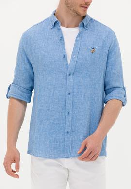 Erkek Saks Uzun Kollu Gömlek - 50263672039