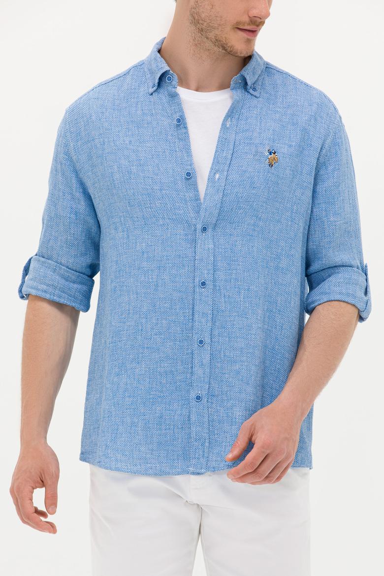 Erkek Saks Uzun Kollu Gömlek - 50263672039