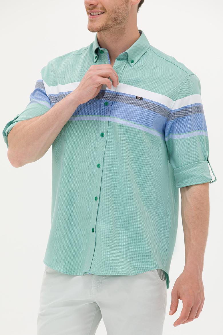 Erkek Yeşil Uzun Kollu Gömlek - 50263896008