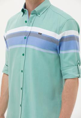 Erkek Yeşil Uzun Kollu Gömlek - 50263896008