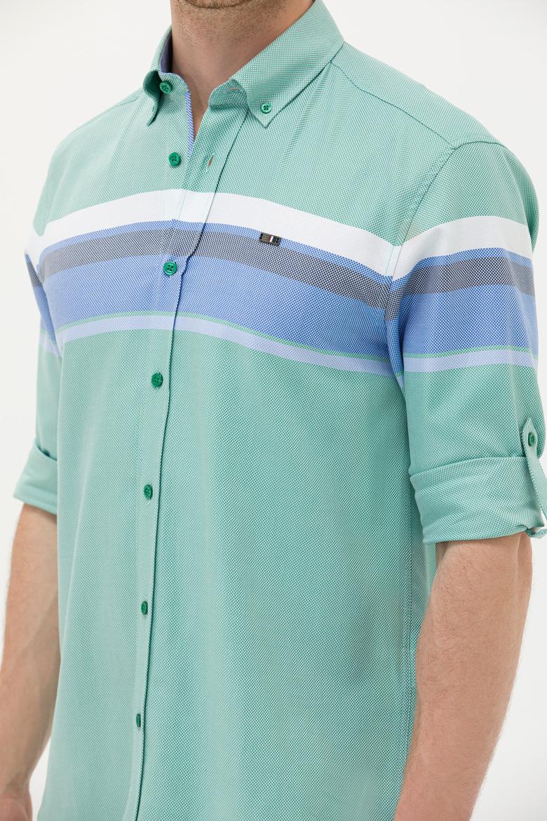 Erkek Yeşil Uzun Kollu Gömlek - 50263896008