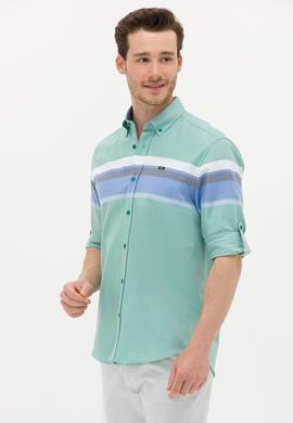 Erkek Yeşil Uzun Kollu Gömlek - 50263896008