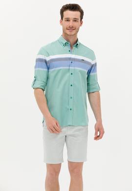 Erkek Yeşil Uzun Kollu Gömlek - 50263896008