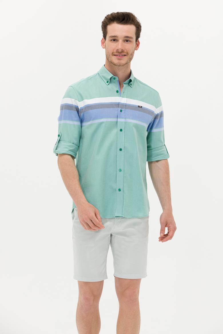 Erkek Yeşil Uzun Kollu Gömlek