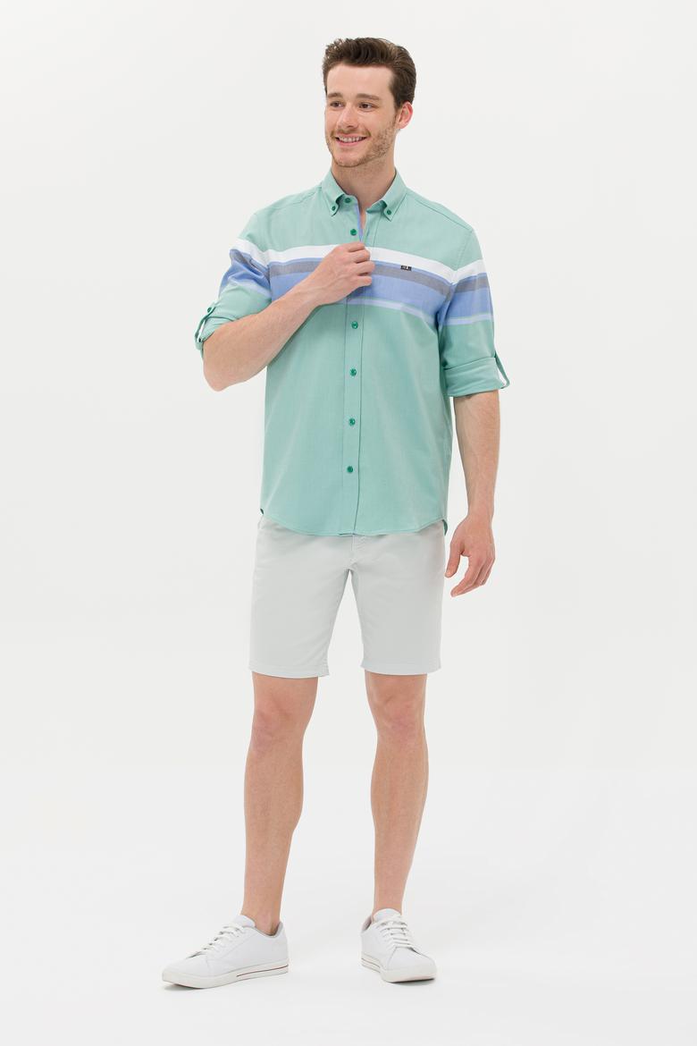 Erkek Yeşil Uzun Kollu Gömlek - 50263896008