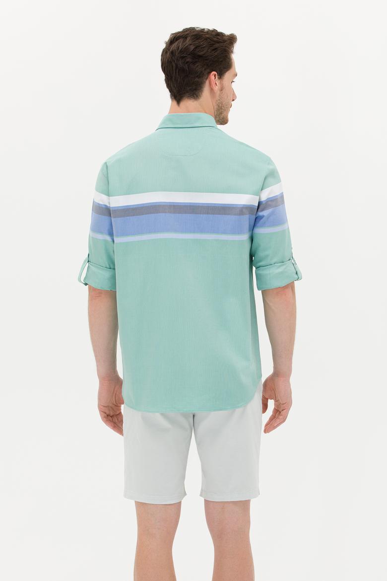 Erkek Yeşil Uzun Kollu Gömlek - 50263896008