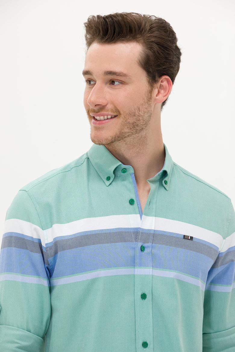 Erkek Yeşil Uzun Kollu Gömlek - 50263896008