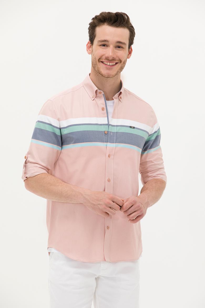 Erkek Pudra Uzun Kollu Gömlek