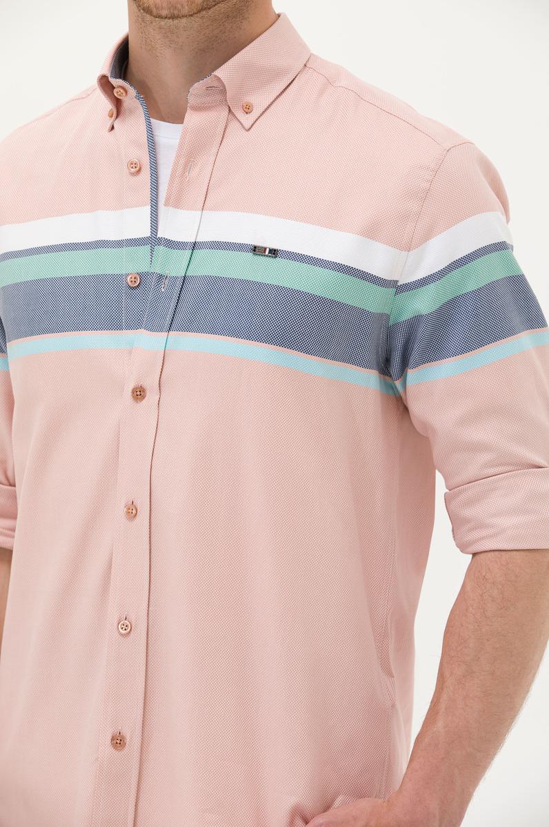 Erkek Pudra Uzun Kollu Gömlek