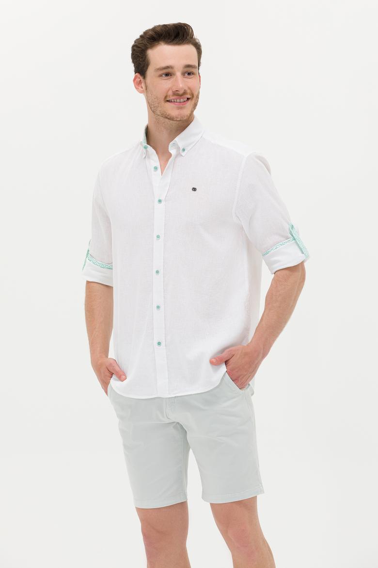 Erkek Beyaz Uzun Kollu Gömlek