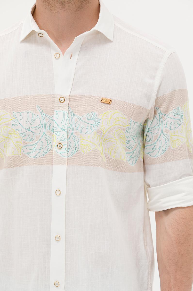 Erkek Krem Uzun Kollu Gömlek