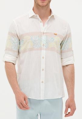 Erkek Krem Uzun Kollu Gömlek - 50263333009