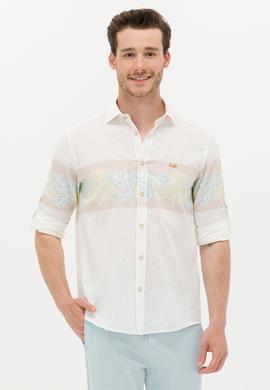 Erkek Krem Uzun Kollu Gömlek - 50263333009