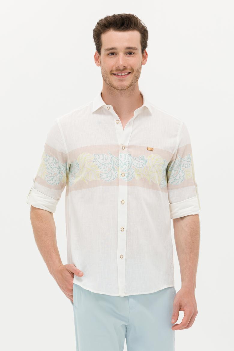 Erkek Krem Uzun Kollu Gömlek - 50263333009