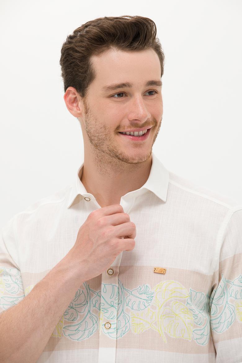 Erkek Krem Uzun Kollu Gömlek - 50263333009