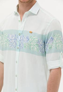 Erkek Su Yeşili Uzun Kollu Gömlek - 50263333015