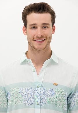 Erkek Su Yeşili Uzun Kollu Gömlek - 50263333015