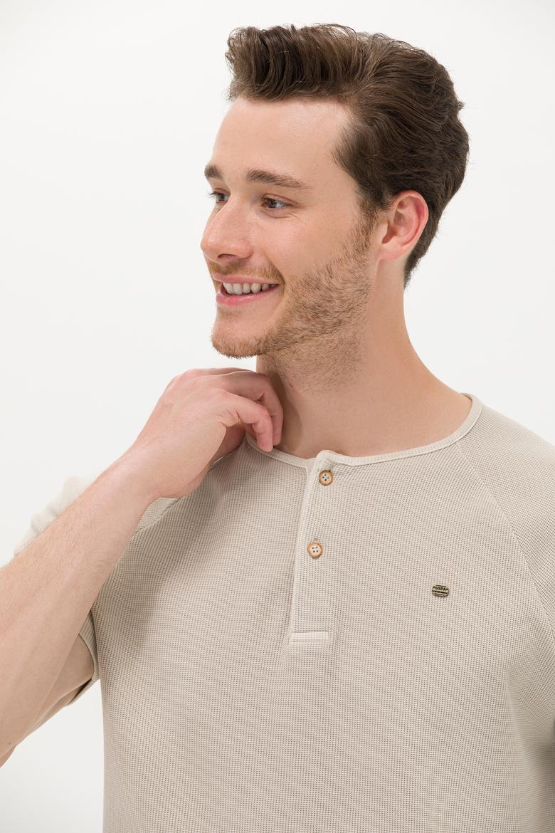 Erkek Taş Bisiklet Yaka Tişört - 50263495038