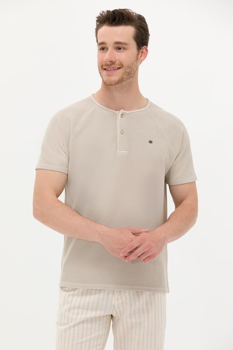 Erkek Taş Bisiklet Yaka Tişört - 50263495038