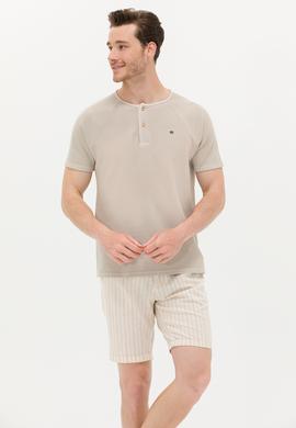 Erkek Taş Bisiklet Yaka Tişört - 50263495038