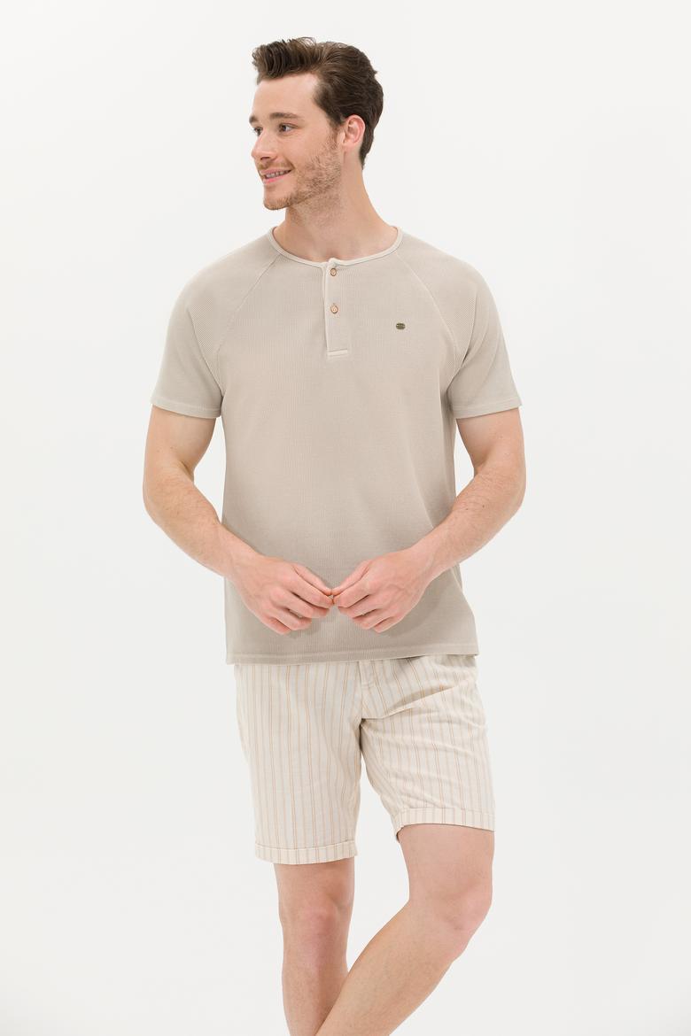 Erkek Taş Bisiklet Yaka Tişört