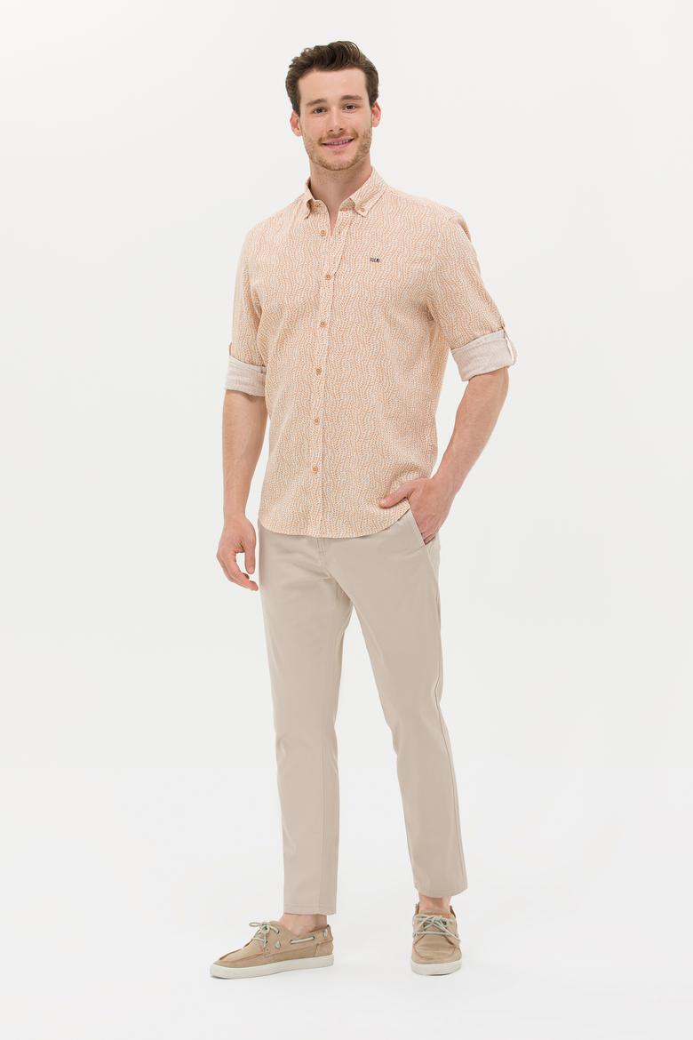 Erkek Camel Uzun Kollu Gömlek - 50264263008