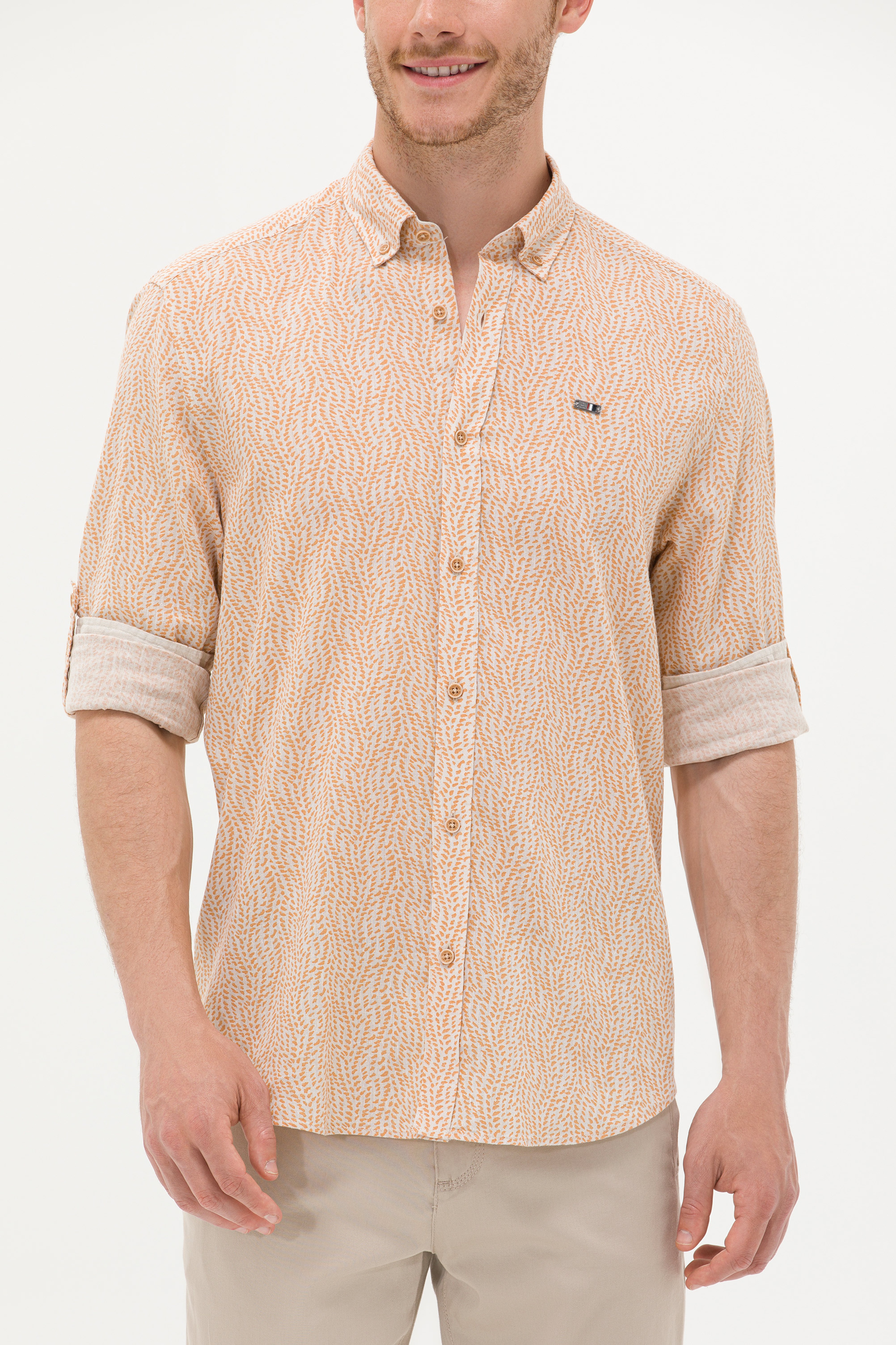Erkek Camel Uzun Kollu Gömlek - Image 6