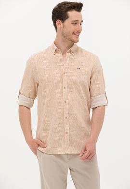 Erkek Camel Uzun Kollu Gömlek - 50264263008