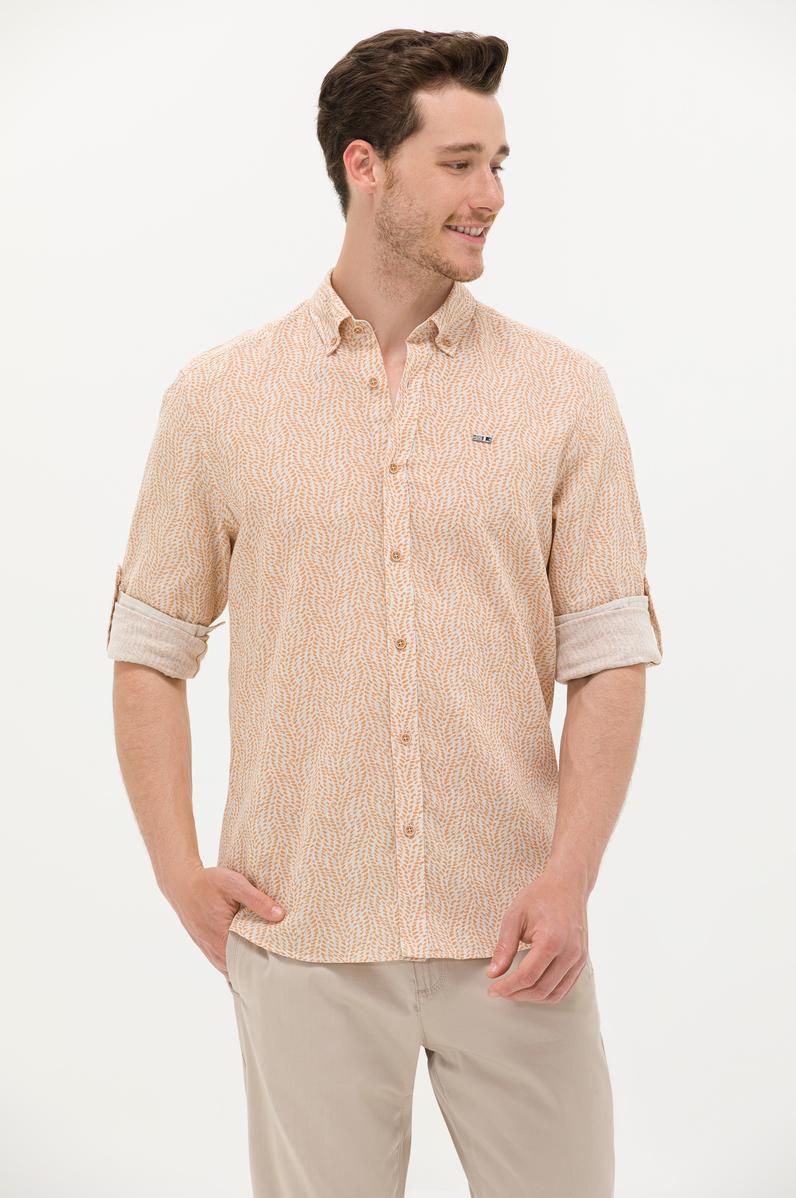 Erkek Camel Uzun Kollu Gömlek