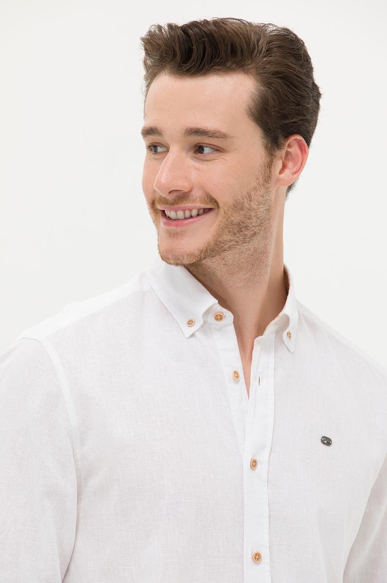 Erkek Camel Uzun Kollu Gömlek