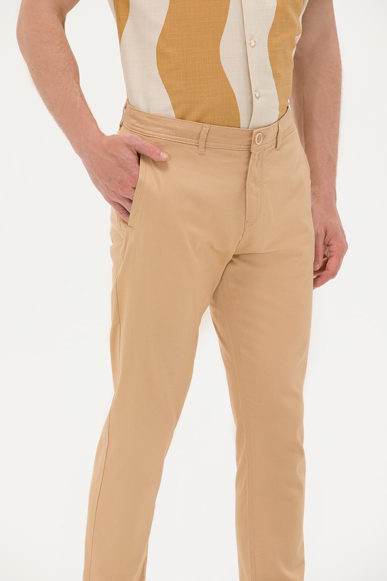 Erkek Camel Kanvas Pantolon - 50263817003